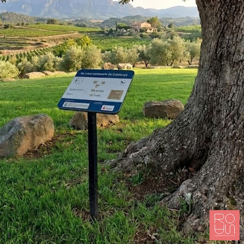 Faristol Arborètum amb suport de ferro 